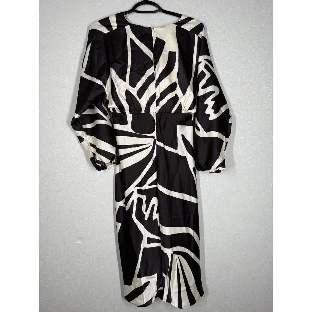 NWT Banana Republic Babydoll Satin Midi Dress Womens Sz 8p Minimalist Career - Picture 3 of 7